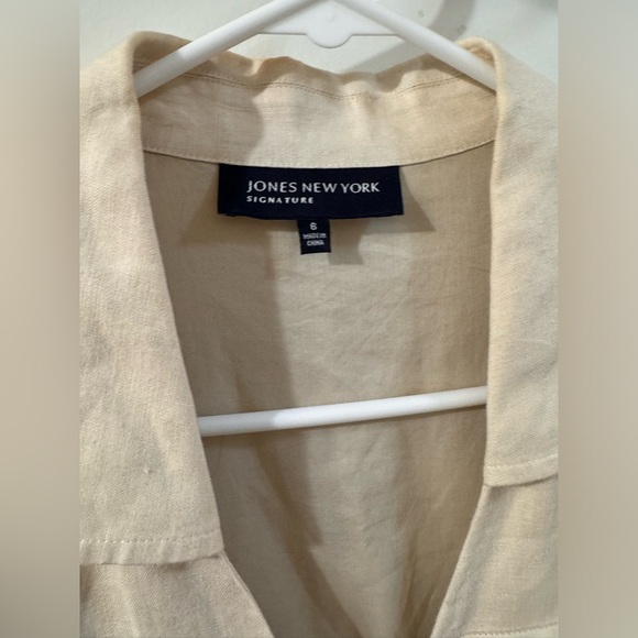 Jones New York Tan Linen Midi Dress - Picture 2 of 3